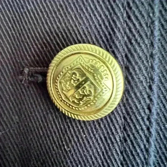 Talbots Women's Sz 6 Military Compact Twill Jacket Blazer Navy Blue Gold Buttons - Picture 3 of 8